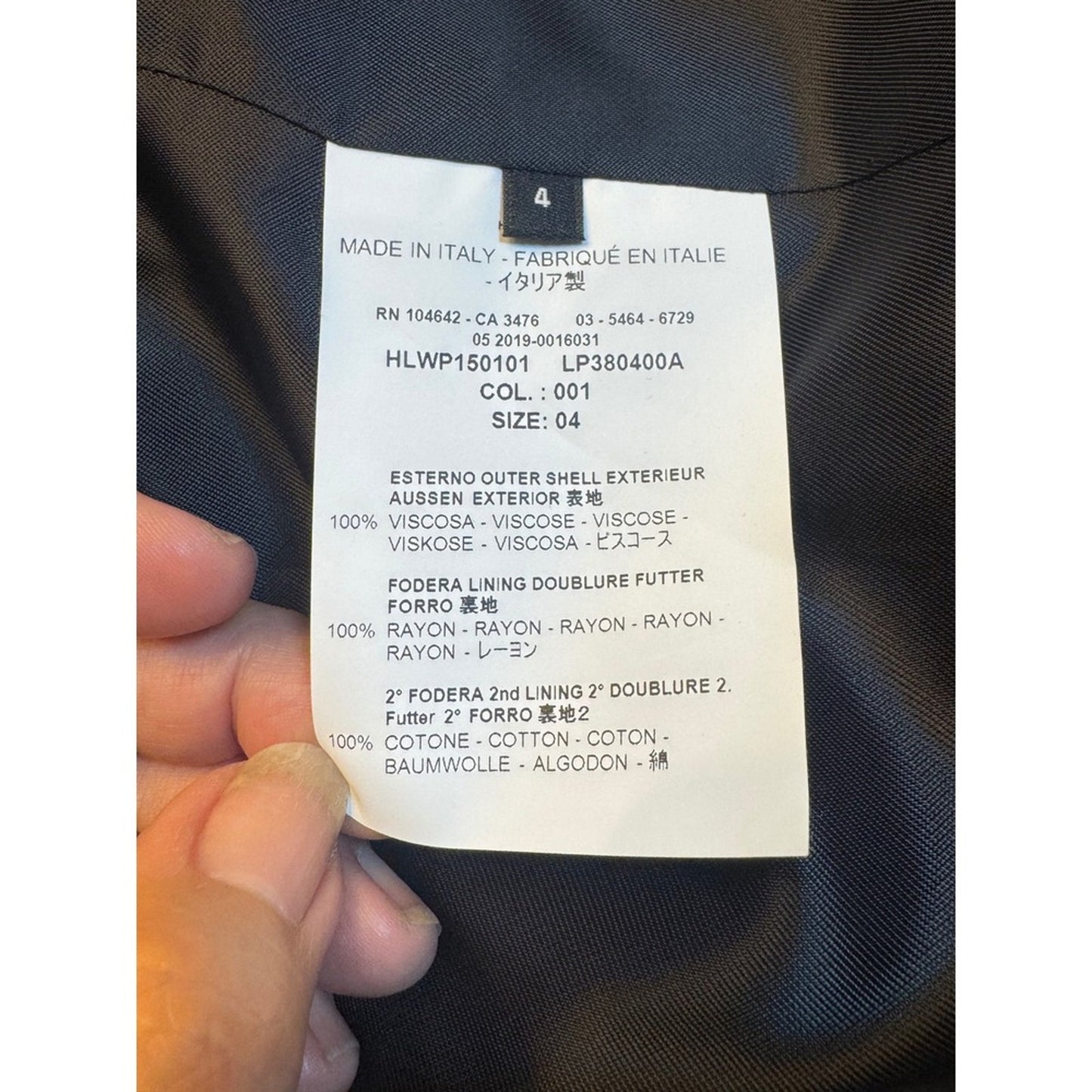 Helmut Lang Black Satin Blazer – Made in Italy – Size 4