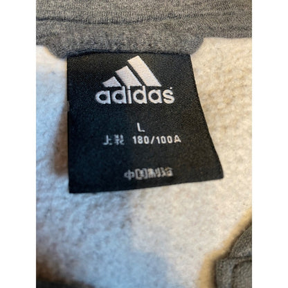 Adidas Basketball Letterman Hooded Jacket Gray Red Snap Button NBA Logo Size L