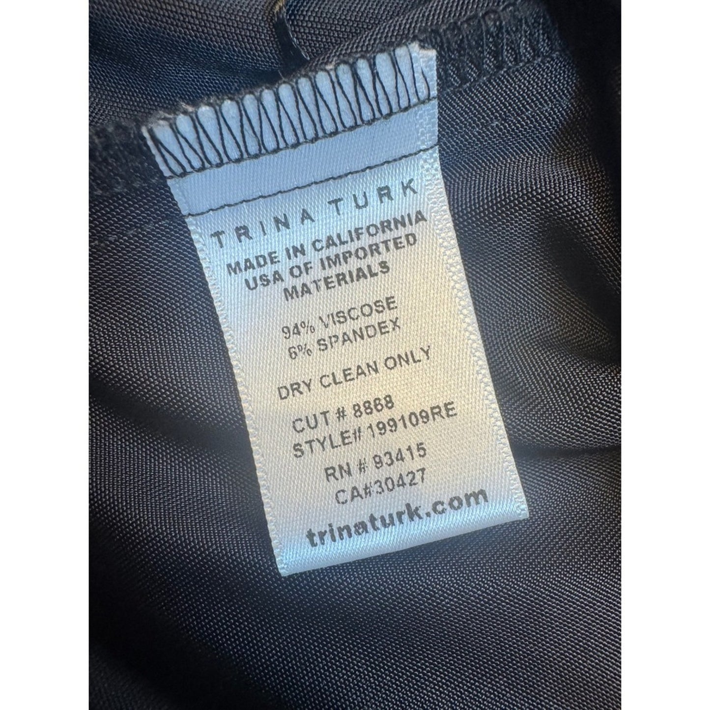 Trina Turk Black Sleeveless Cowl Neck Top Blouse Size S