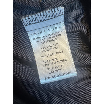 Trina Turk Black Sleeveless Cowl Neck Top Blouse Size S