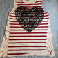 Stella McCartney Striped Heart Print Tank Top Red White Size 42