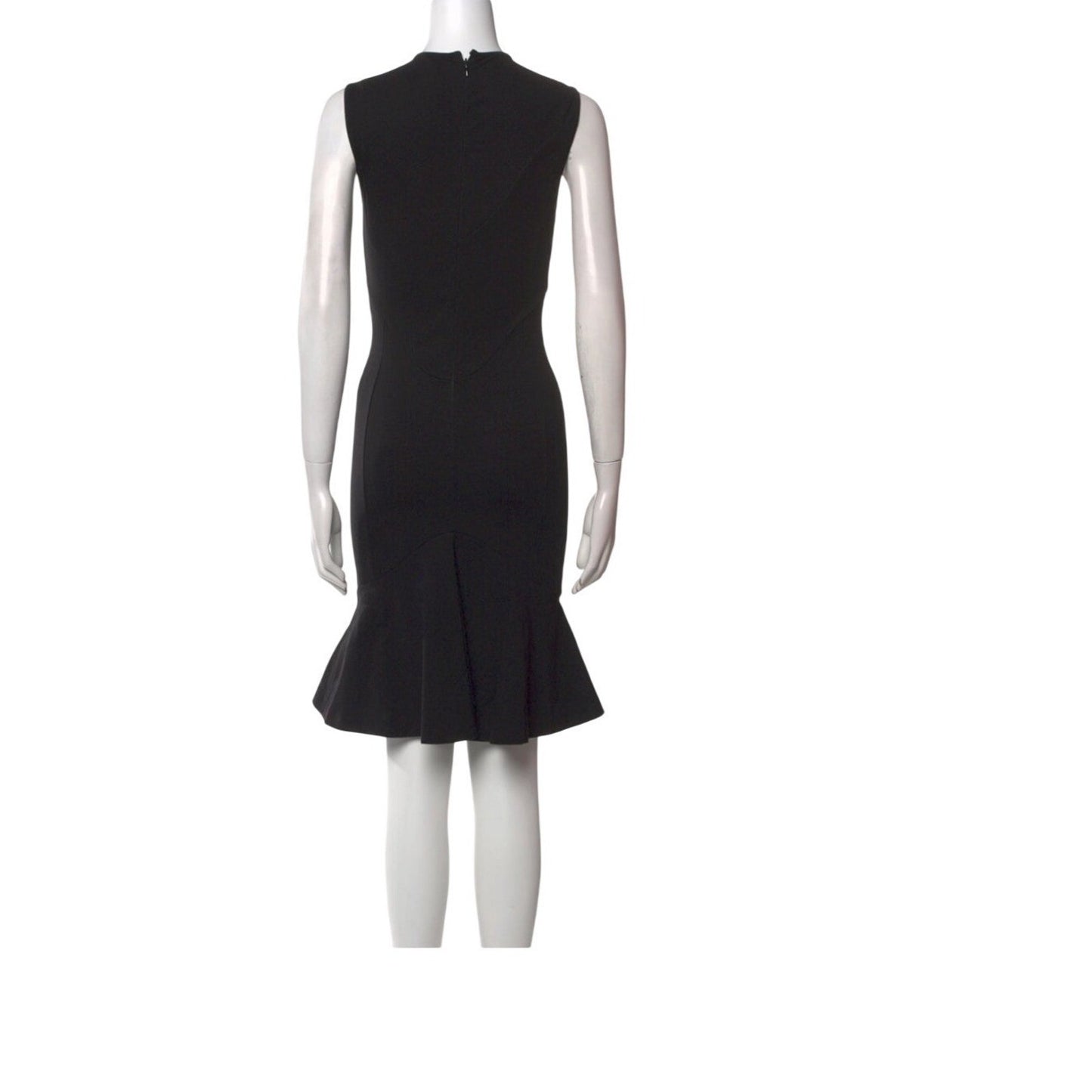 Stella McCartney Black Sleeveless Crew Neck Mini Dress Ruffle Hem Size M