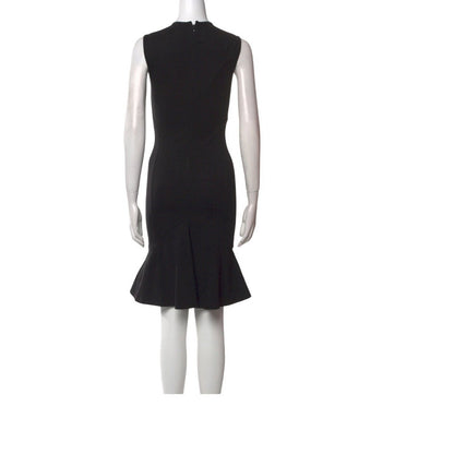 Stella McCartney Black Sleeveless Crew Neck Mini Dress Ruffle Hem Size M