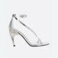Alexander McQueen Silver Stiletto Heels with Minimalist Design NWT