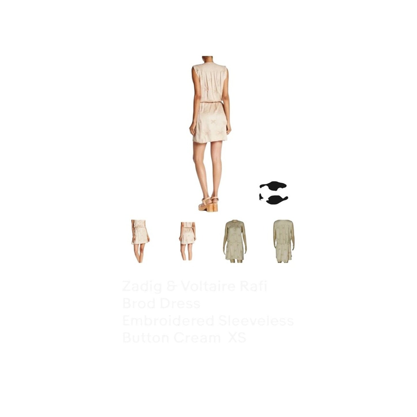 Zadig & Voltaire Crew Neck Mini Dress Beige Silk Blend Size M