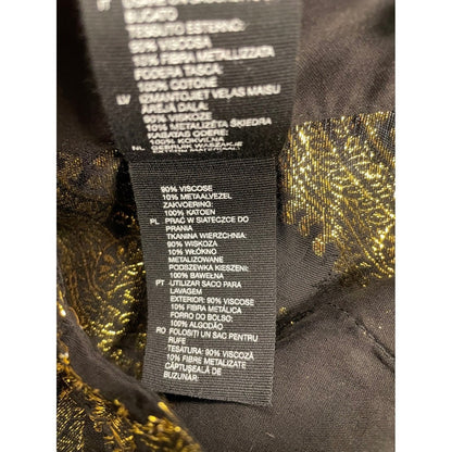 2 Other Stories Black Gold Paisley Jacquard Wide Leg Pants EU 38 US 6