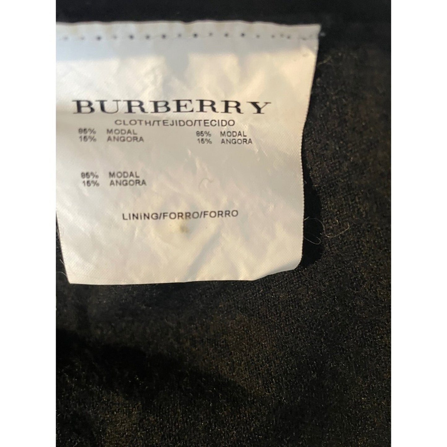 BURBERRY LONDON Womens Black  Modal Angora Blend V-Neck Top Size 44/ 10