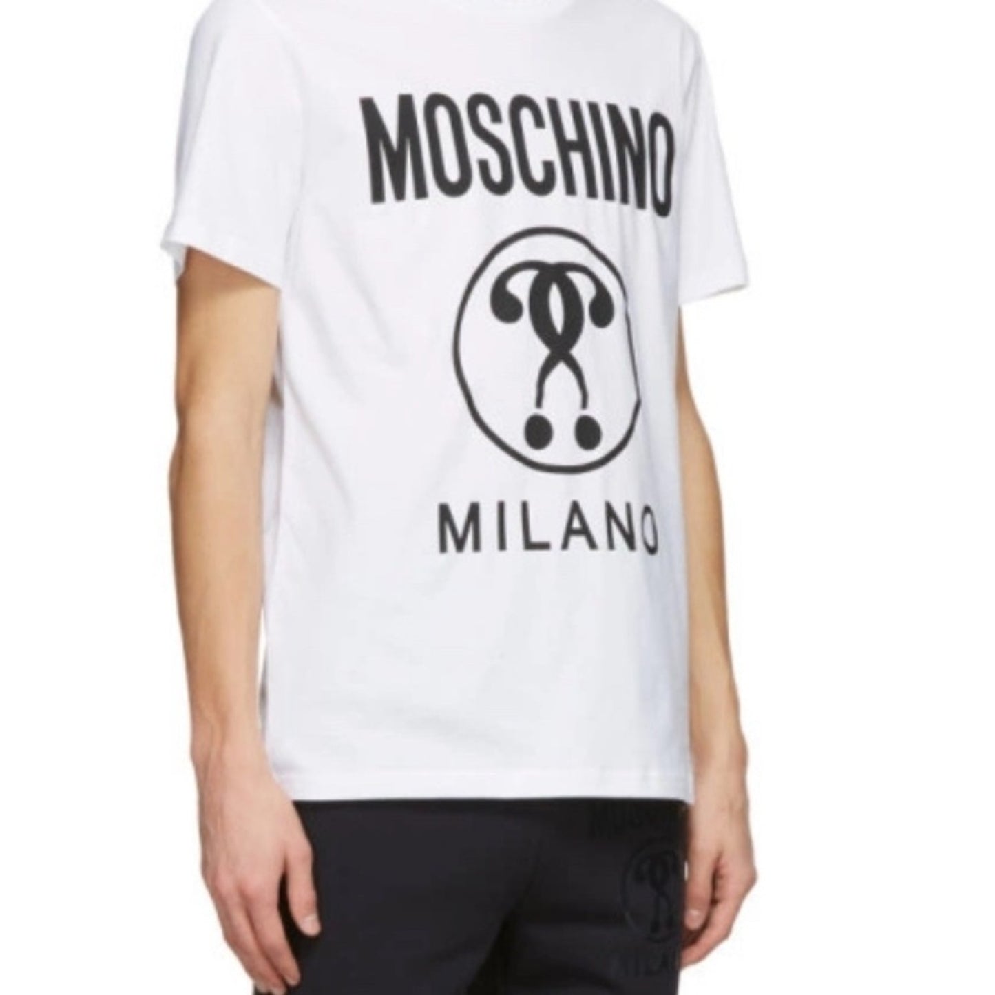 Moschino White Tee with Black Logo size s