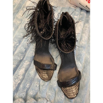 Topshop black feather embellished stiletto