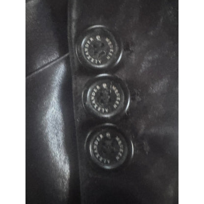 Alexander McQueen Black Faux Leather Trench Coat Made in Italy Size 48 M / Fem L