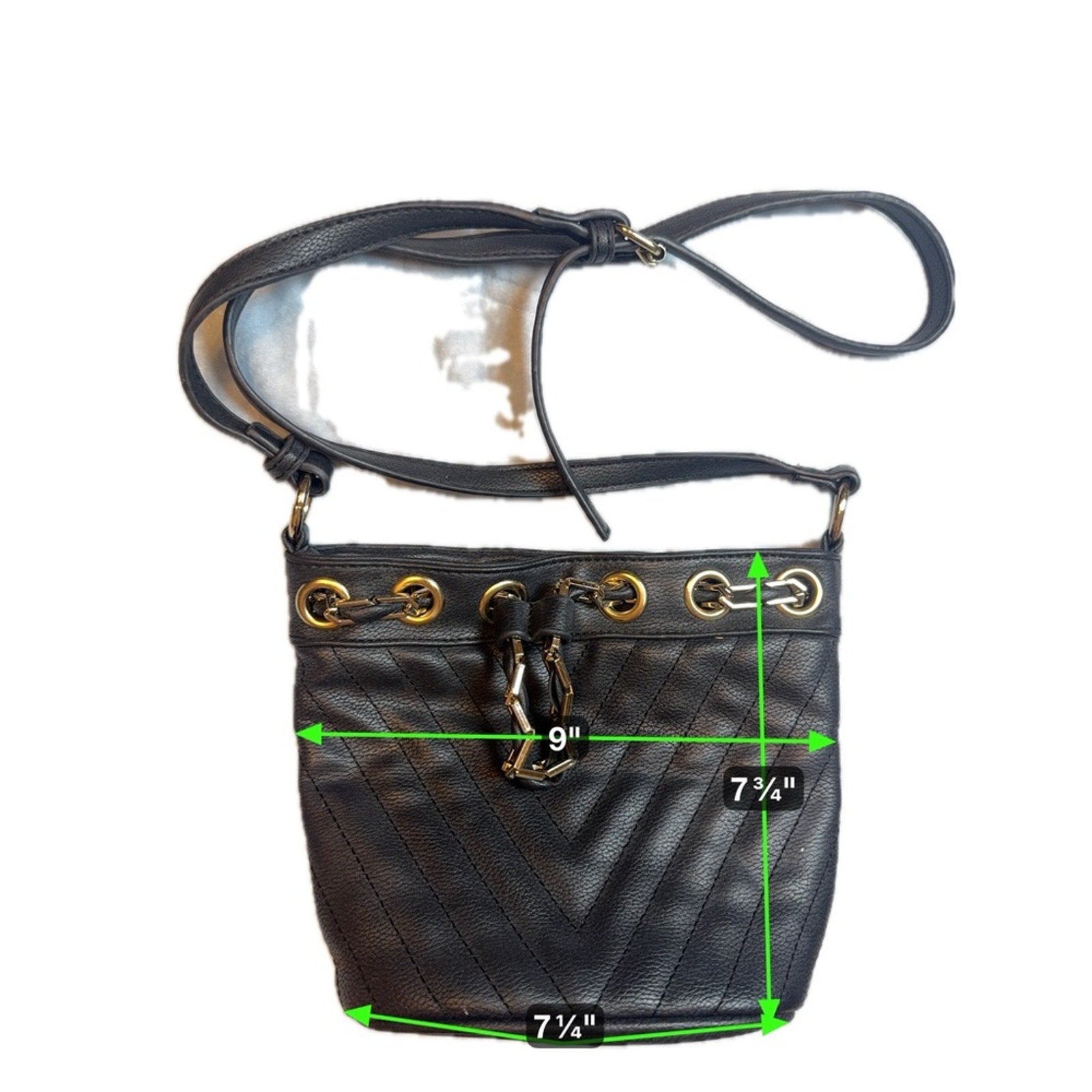 Free People Black Crossbody Bag with Gold Accents