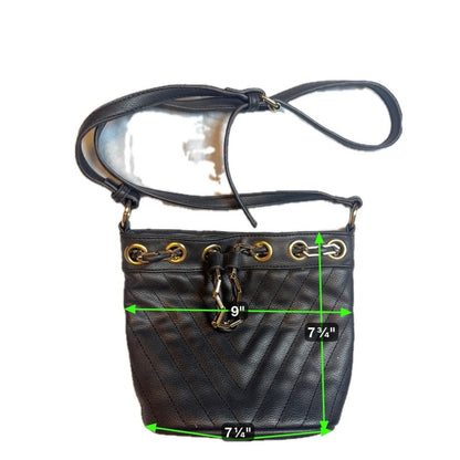 Free People Black Crossbody Bag with Gold Accents
