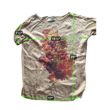 BOSS ORANGE Hugo Boss Women's Floral Print Short Sleeve Crew Neck T-Shirt Top