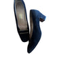 Salvatore Ferragamo Black Suede Leather Block Heel Pumps - Size 9.5B