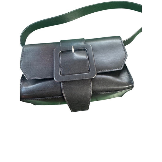 & Other Stories Structured Black Leather Buckle Bag