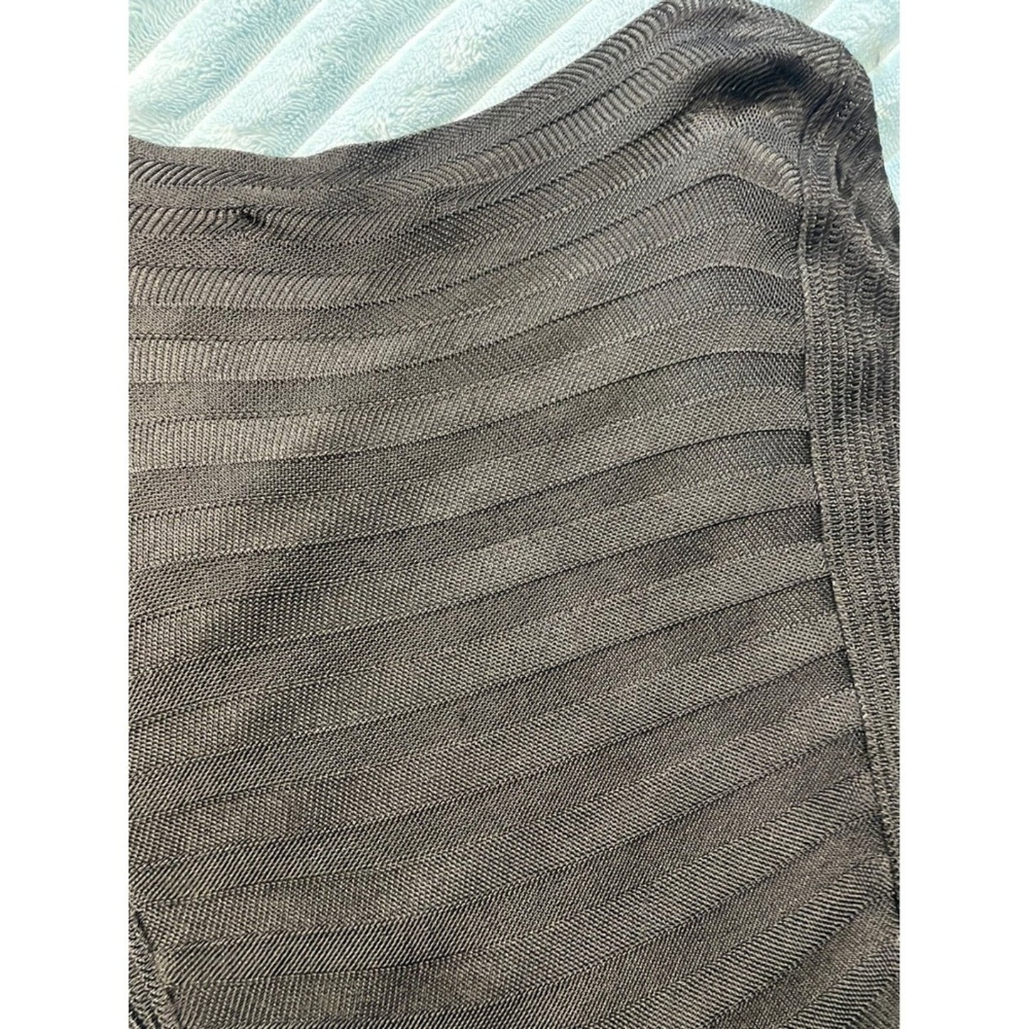 Balenciaga Paris Knit Dress Long Sleeve Sheer Stripe Dark Black Size 38 size S