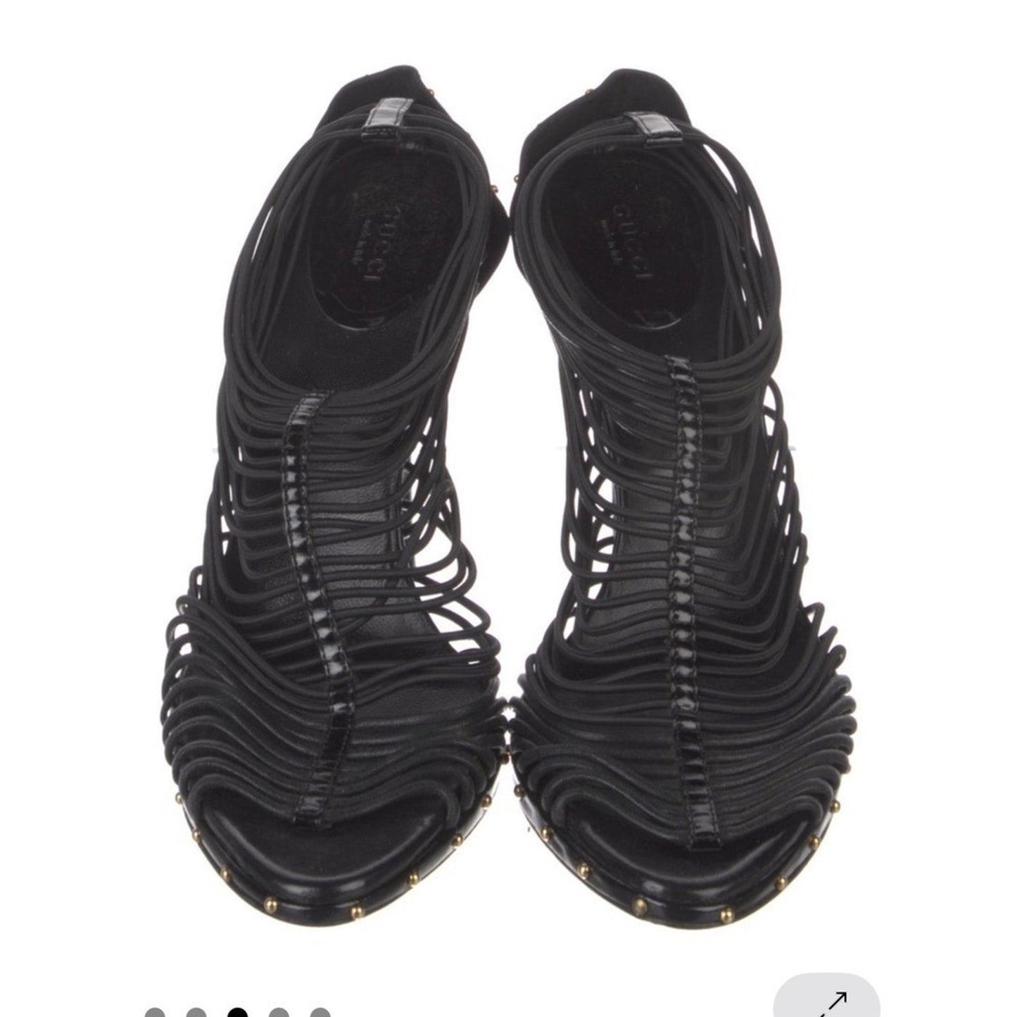 Gucci Leather Strappy Studded Stiletto Heels size 10