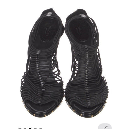 Gucci Leather Strappy Studded Stiletto Heels size 10