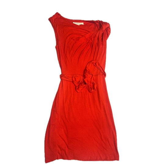 Trina Turk Dress Size 0 Red Sleeveless One Shoulder Party Cocktail Fitted