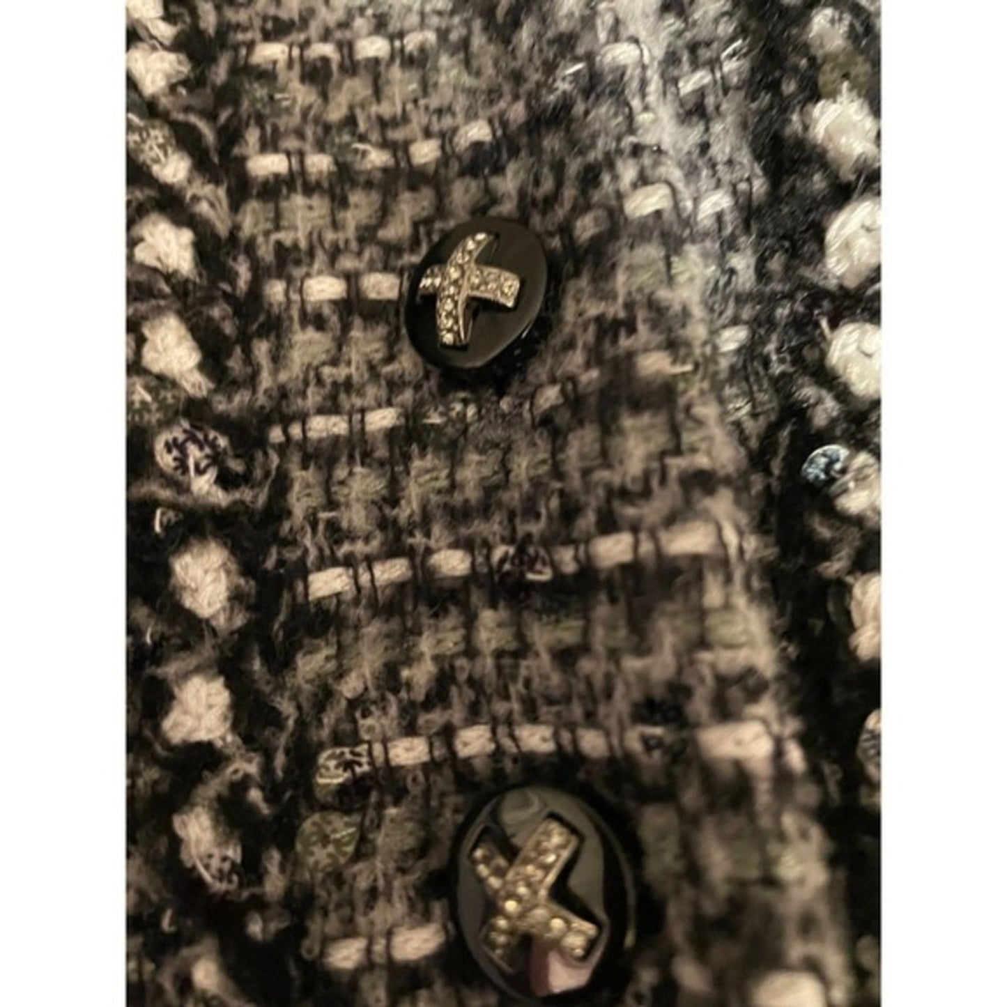 Chanel Black White Tweed Embellished Jacket Blazer & Dress  in France Size 40
