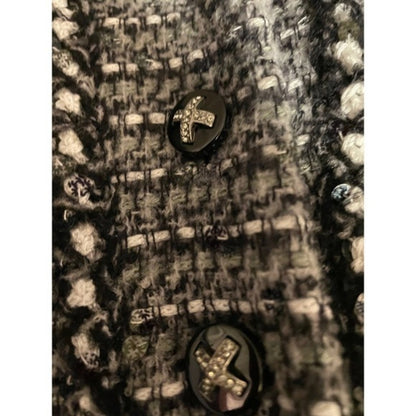 Chanel Black White Tweed Embellished Jacket Blazer & Dress  in France Size 40