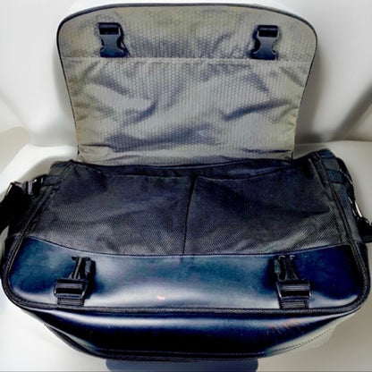 Tumi Black  Messenger Bag with Red Logo
