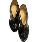 Prada Black Patent Leather Cutout Heels Size 38 with Box & Card