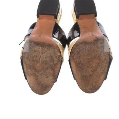 Salvatore Ferragamo Patent Leather Printed Slingback Heels Women's Size 7