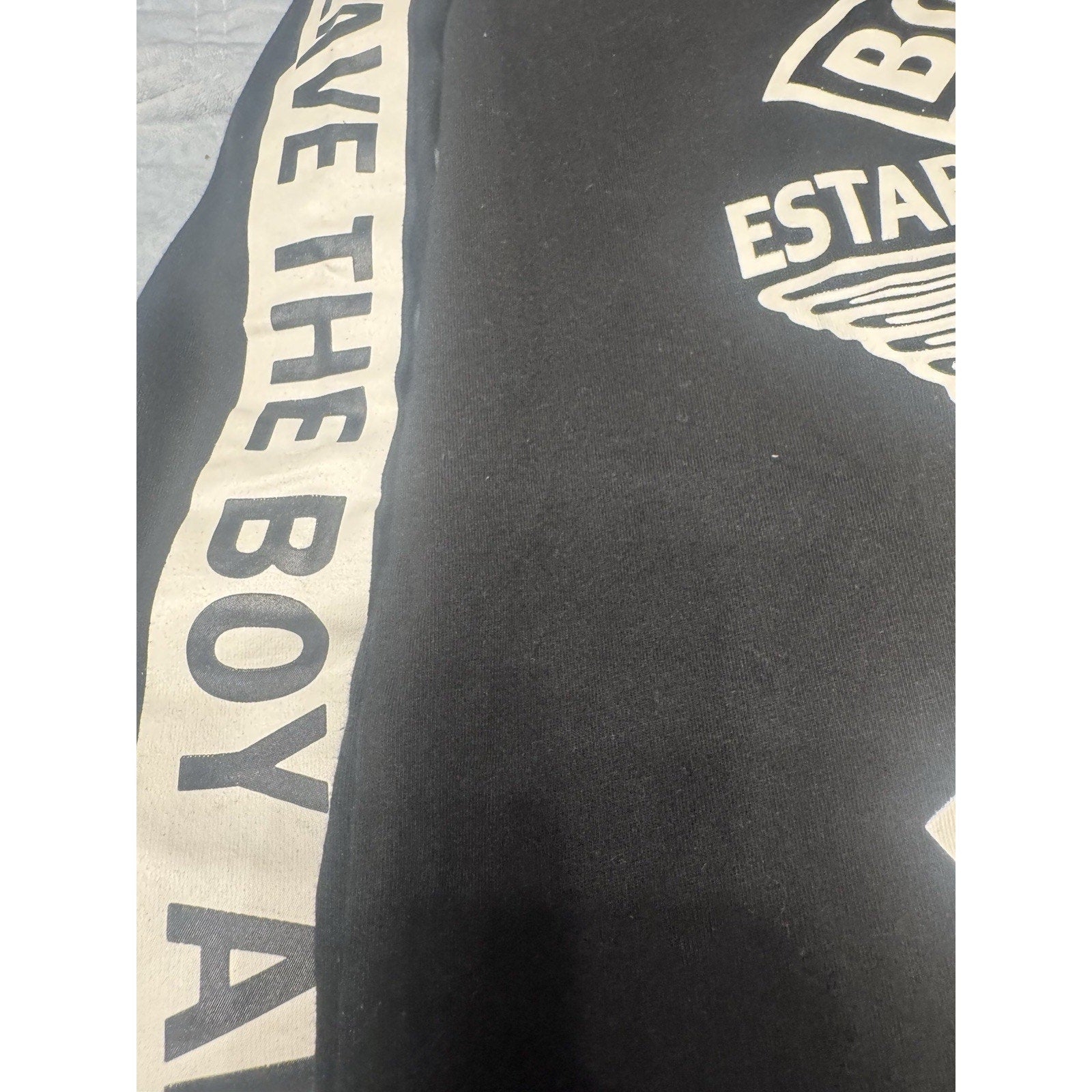 Boy London Sweatshirt Black Graphic Logo “Leave The Boy Alone” Size M