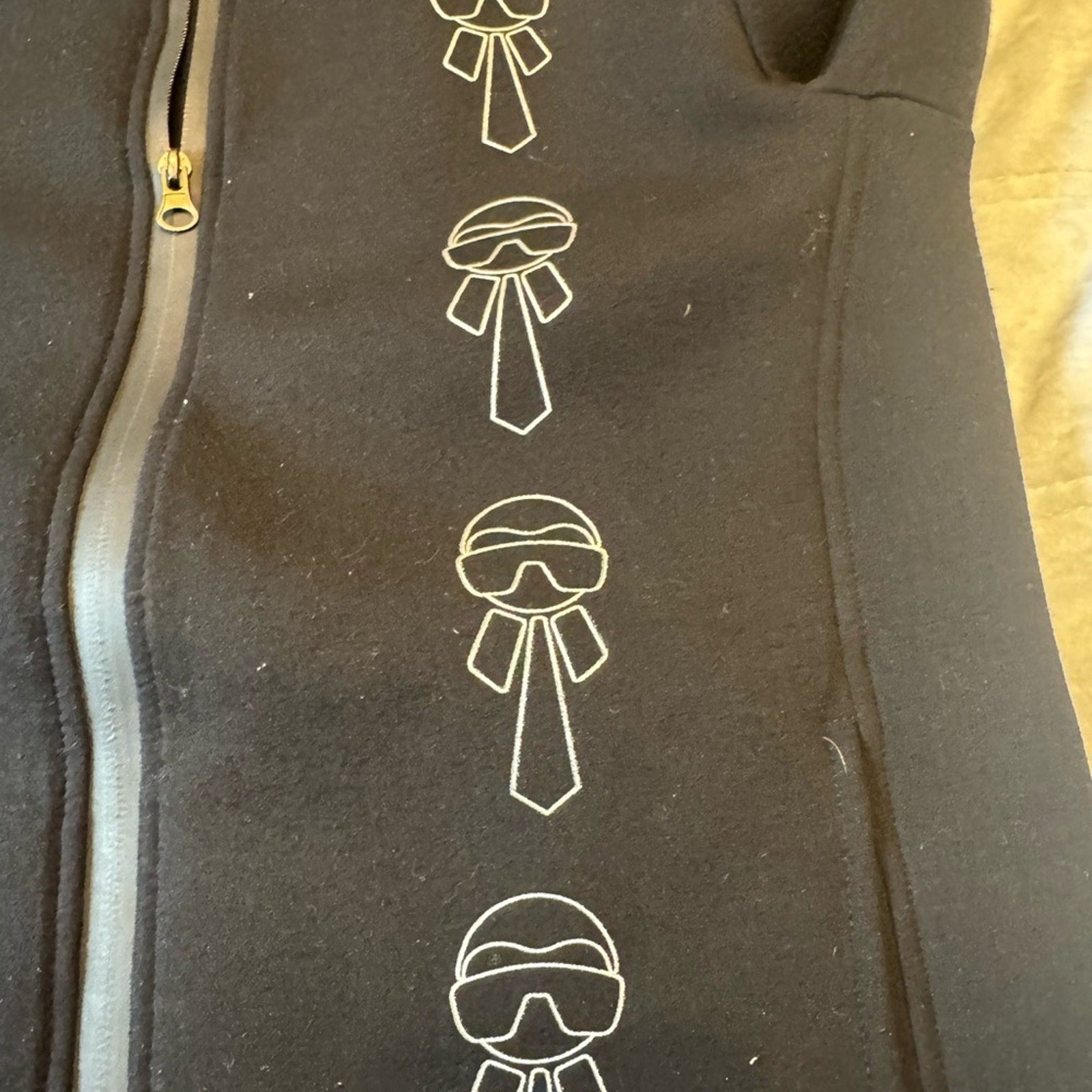 Fendi x Karl Lagerfeld Black Scuba Hoodie Jacket – Women’s Small