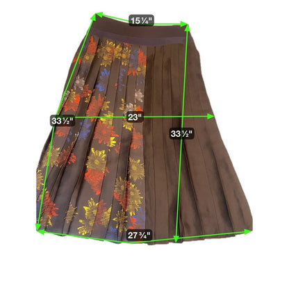 VICTORIA VICTORIA BECKHAM Pleated Skirt Multicolor Floral Print Brown Midi