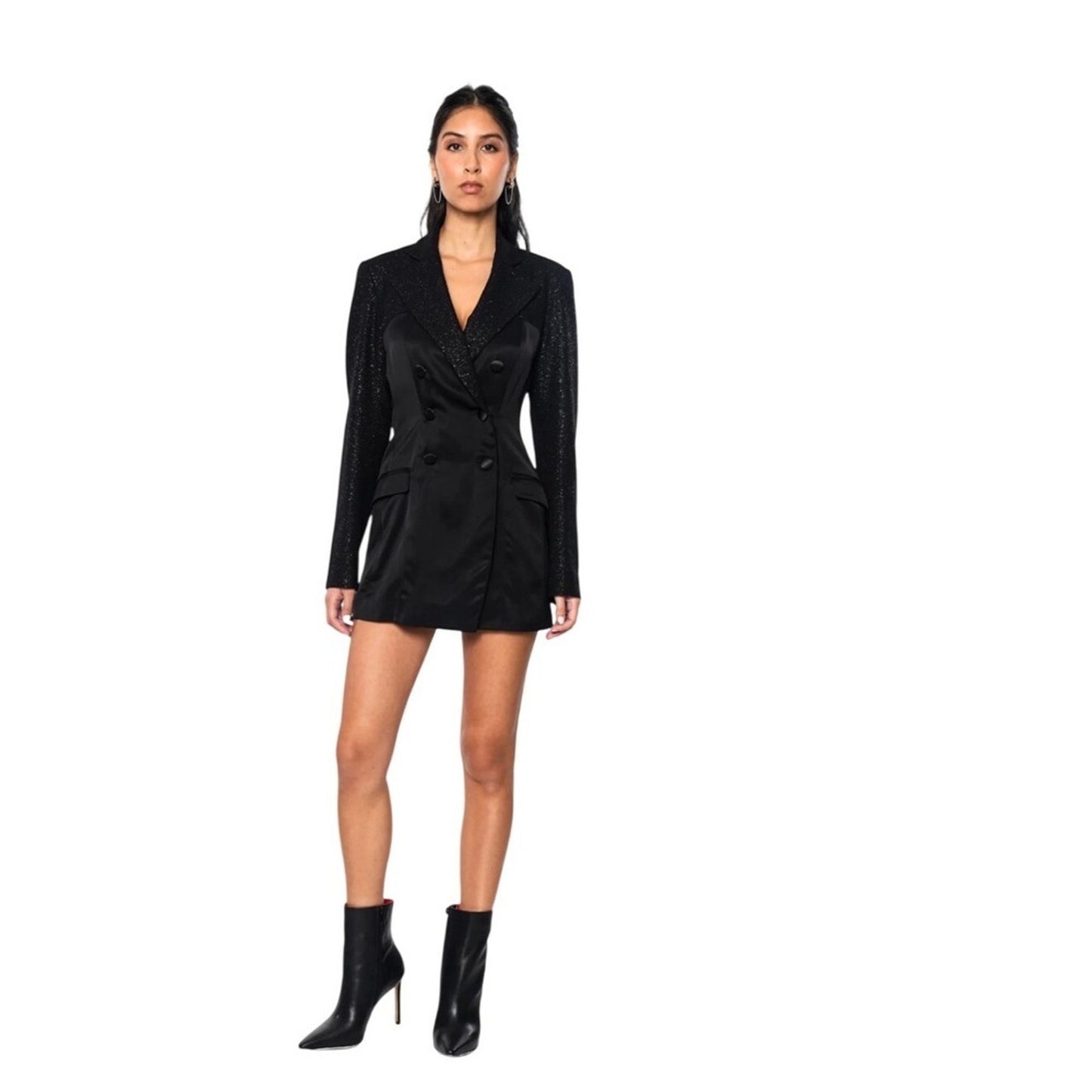 IDA SJÖSTEDT 291 JULIETTE TOP Blazer Dress Metallic Black  Double Breasted
