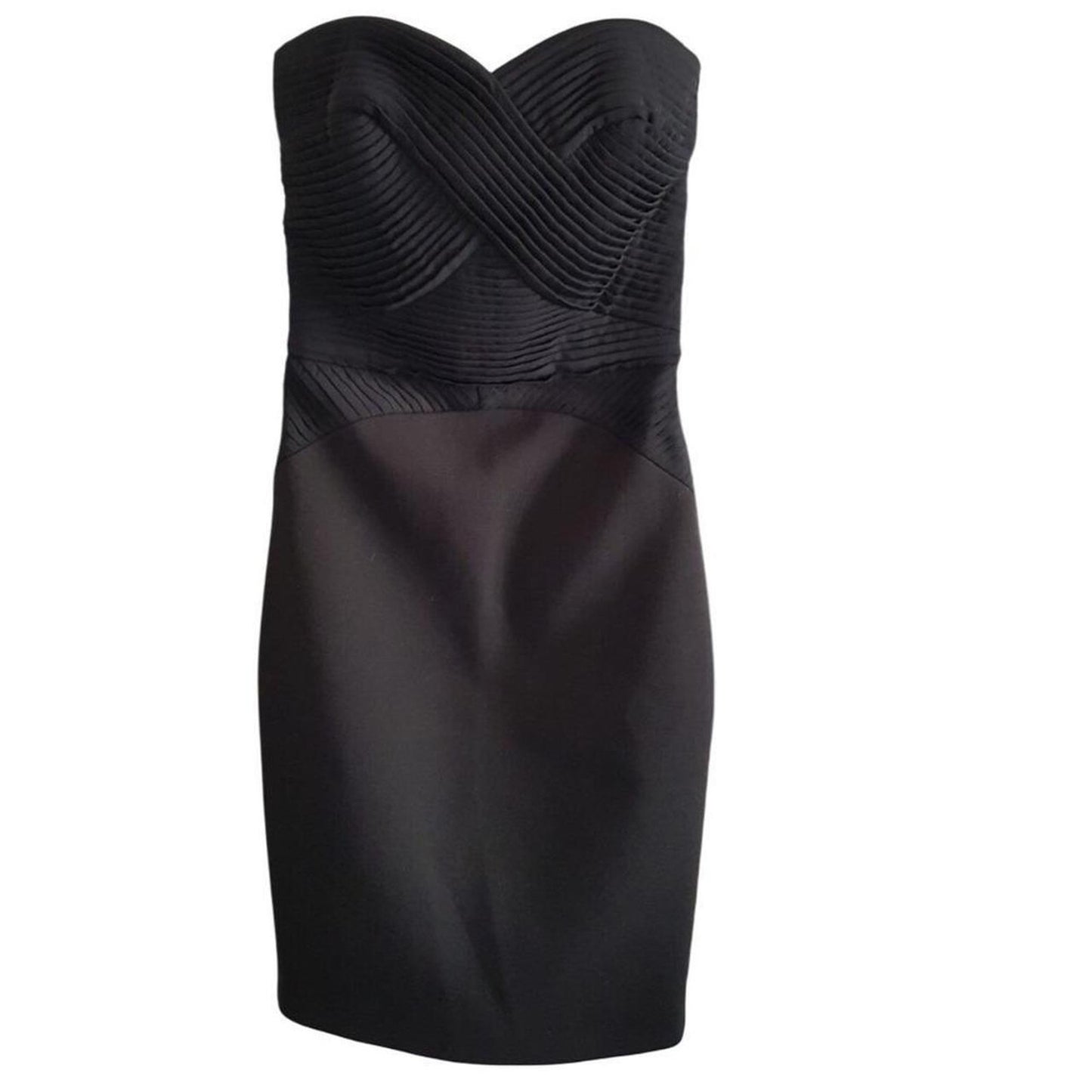 Reiss black strapless pleated dress