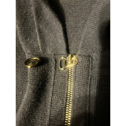 Mens Navy Blue Knitted TSE Hooded Cardigan Jacket Full Zip Pockets Casual Style