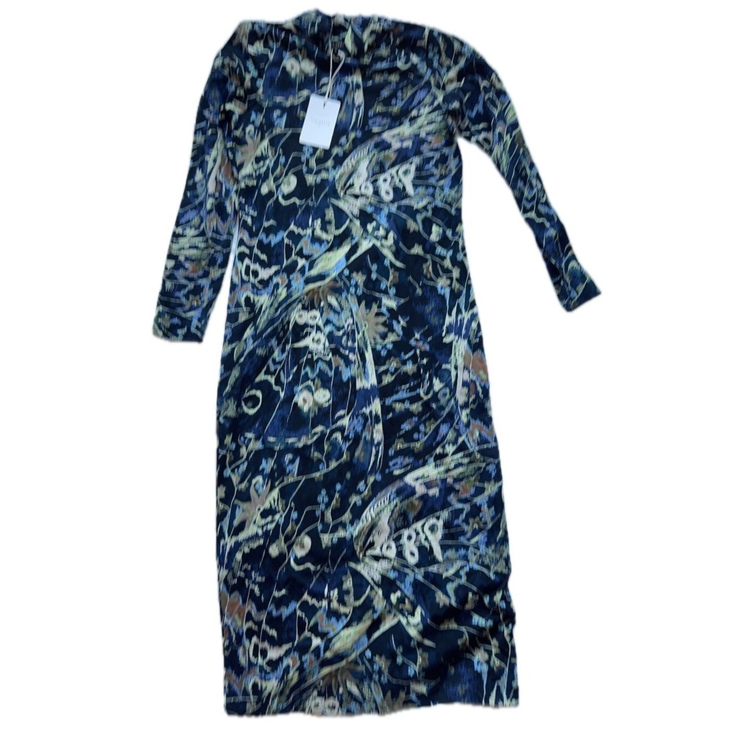 Ted NWT Baker London Black High Neck Printed Bodycon Maxi Dress Size 2