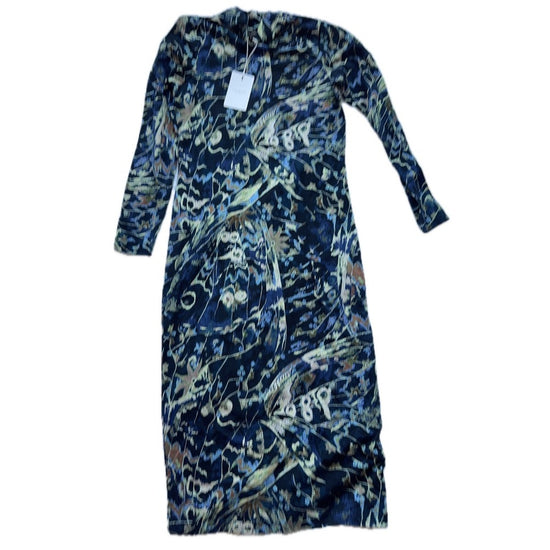 Ted NWT Baker London Black High Neck Printed Bodycon Maxi Dress Size 2