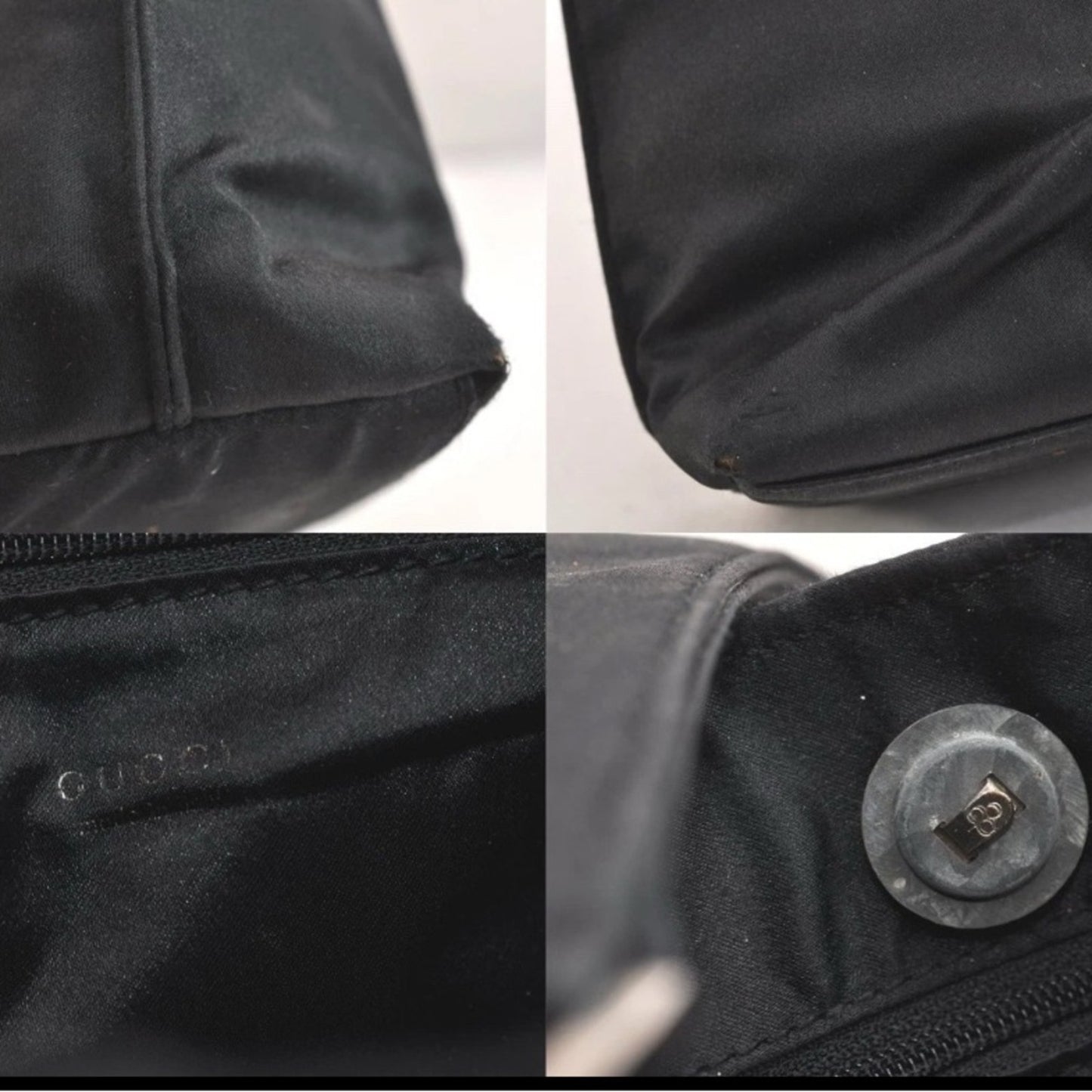 Gucci Vintage Satin Shoulder Bag – Silver Bar Detail