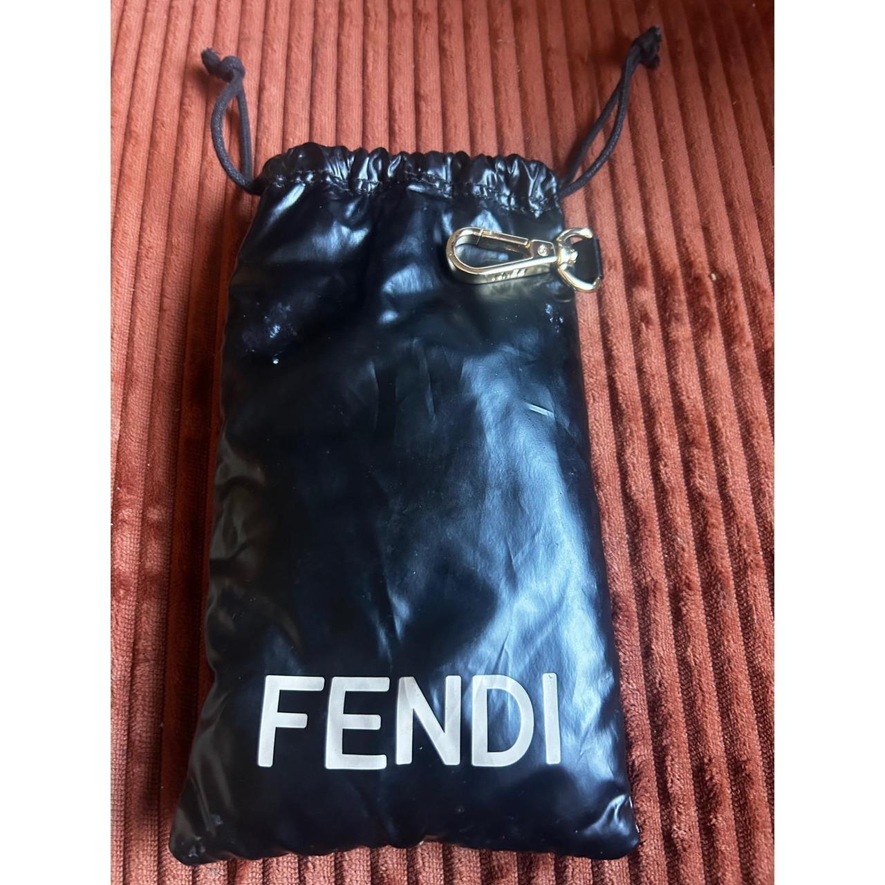 Fendi FF40013U Gold Square Sunglasses Brown Gradient FF Monogram Logo Italy