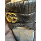 Gucci Marmont Black Crackle Leather GG Block Heel Mules Size 40 (US 10)