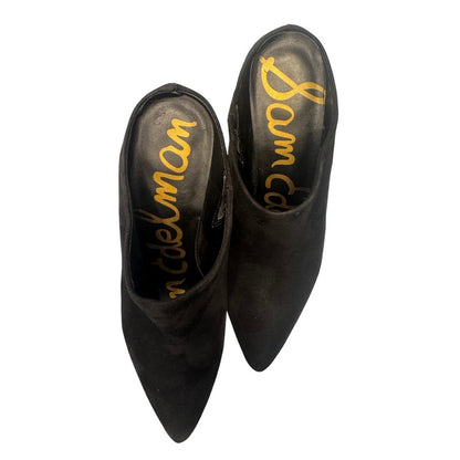 Sam Edelman Black Suede Leather Pointed Toe Stiletto Heel Mule Size 6