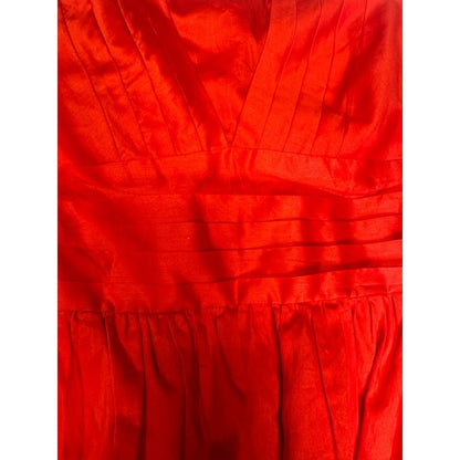 Moulinette Soeurs Anthropologie Red Strapless Cotton Blend Dress - Size 6