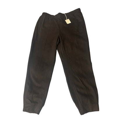COS Wool Cashmere Blend Tapered Trousers Womens 18 Black New Elastic Waist Pants