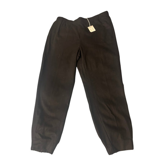 COS Wool Cashmere Blend Tapered Trousers Womens 18 Black New Elastic Waist Pants