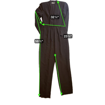 A.L.C. Black Long Sleeve Wide Leg Jumpsuit Size 6