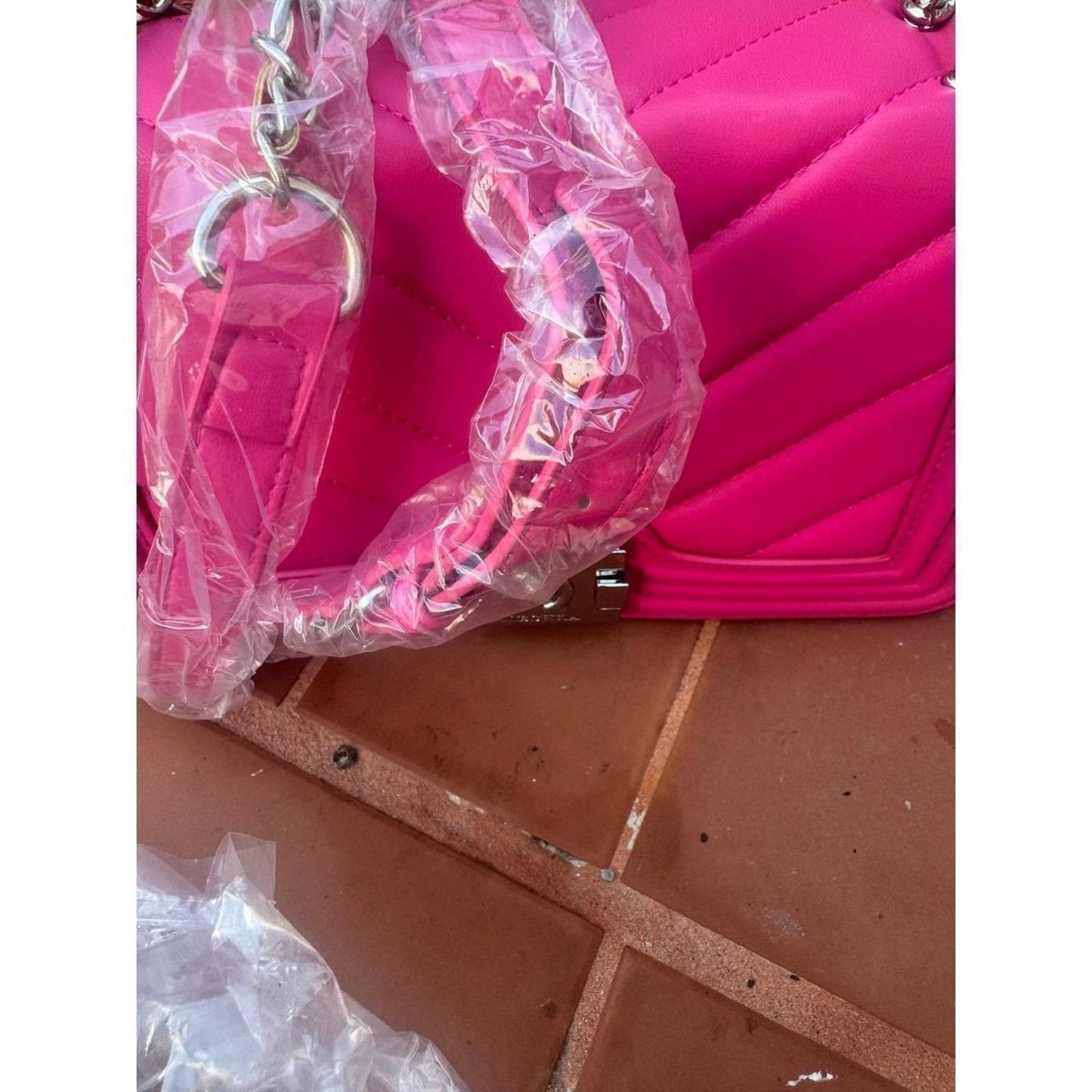 Badgley mischka hot pink quilted