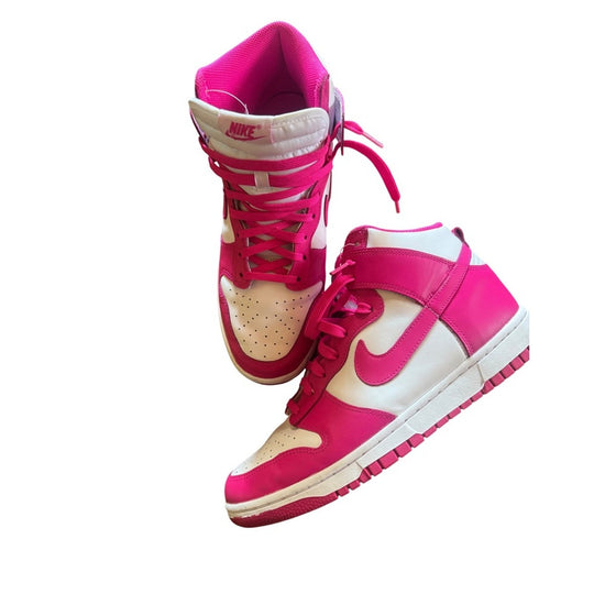 Nike Dunk High Pink White Sneakers Shoes Women&