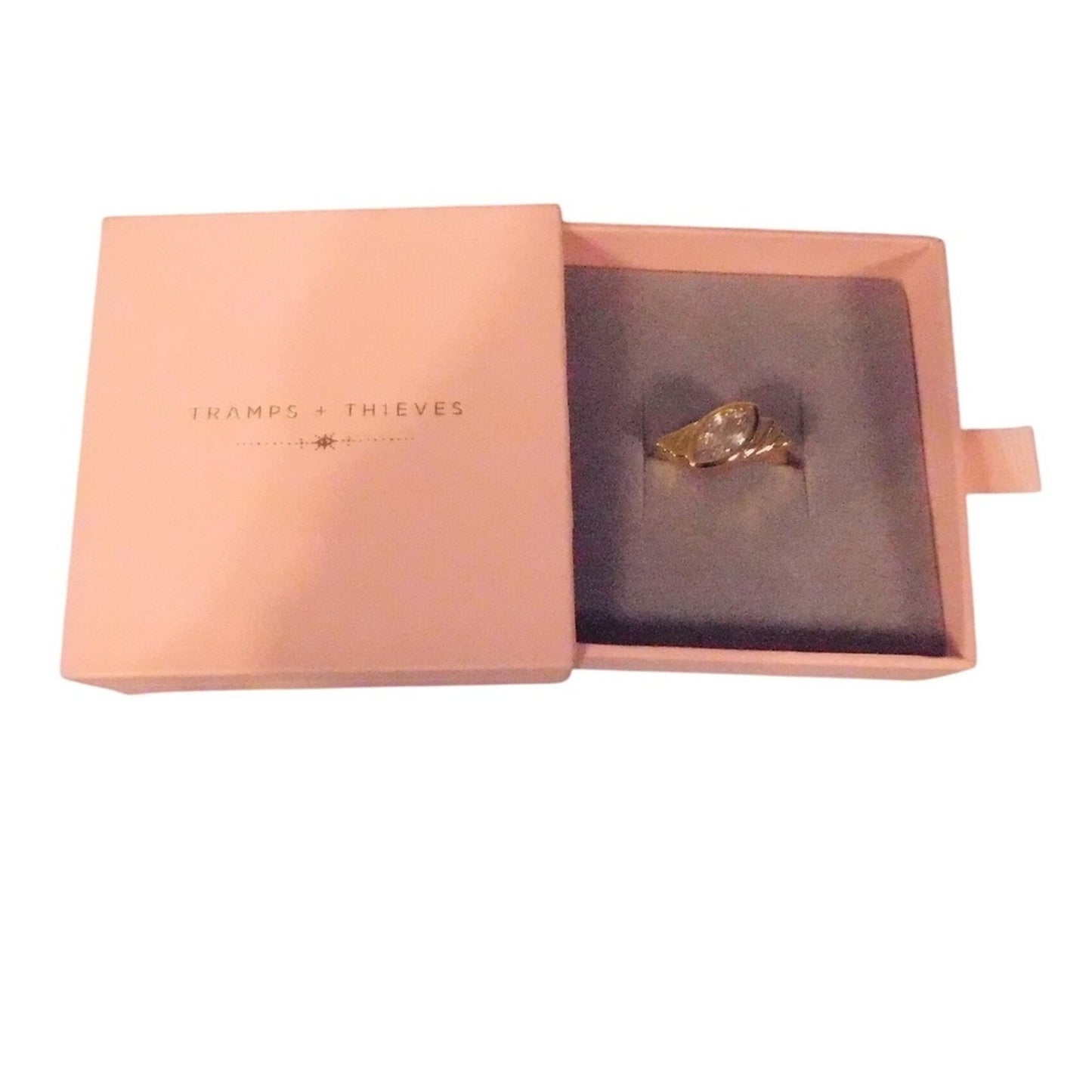 TRAMPS THIEVES Gold Marquise Cut Crystal Ring