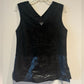 Vince Black Suede & Leather V-Neck Tank Top