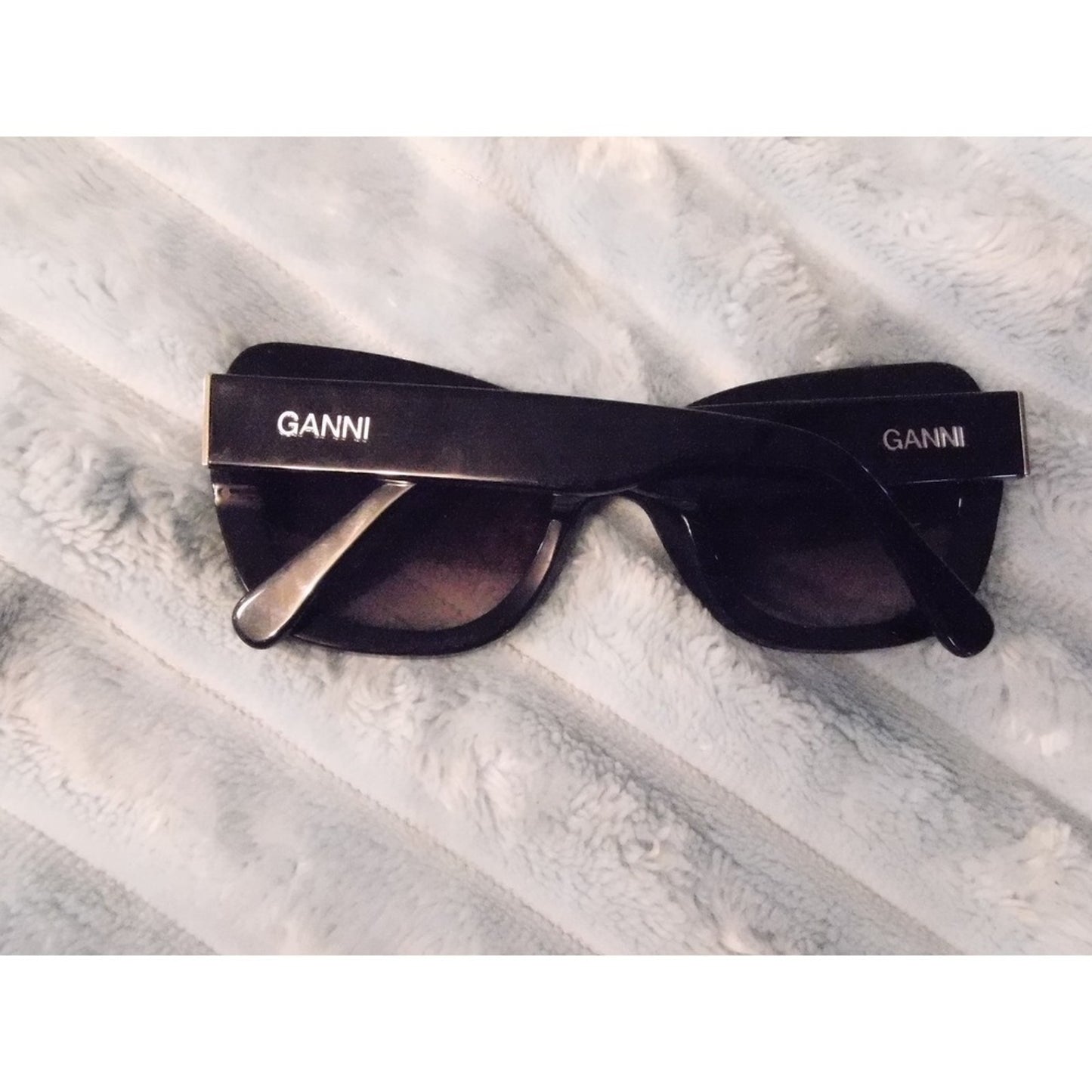 Ganni Black Chunky Sunglasses Designer Statement Frames