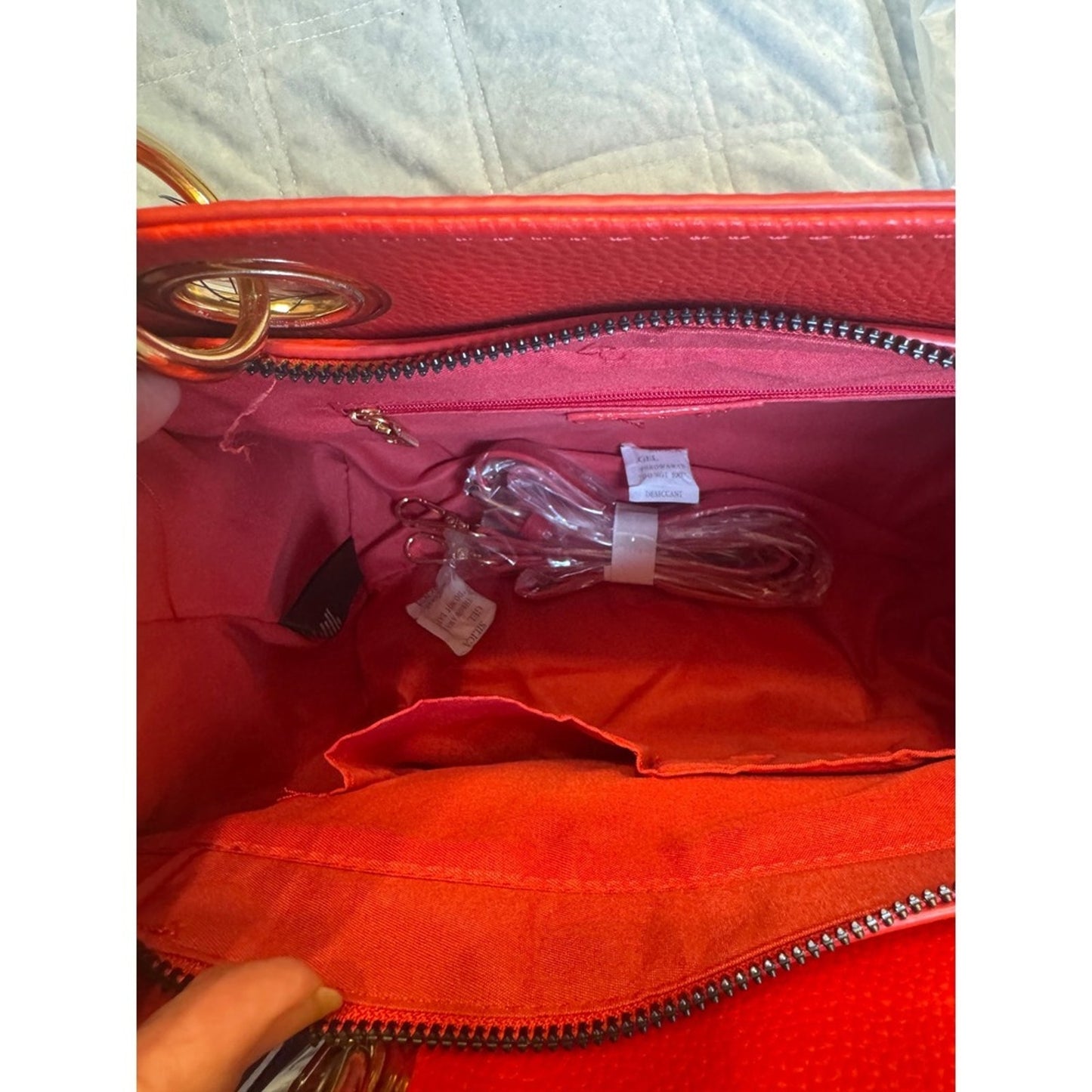 Badgley Mischka Studio Red Pebbled Leather Tote Bag – NWT